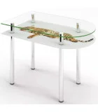 Glass dining table D-10-1 with tempered glass and chrome legs order